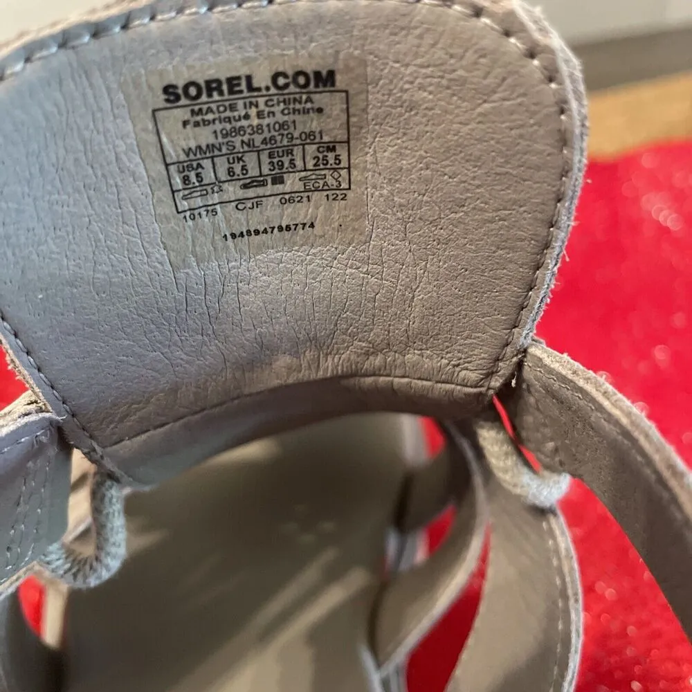 Sorel Platform Sandals Gladiator Lace Up Womens Sandal Size U.S.A 8.5 Gray - Image 7