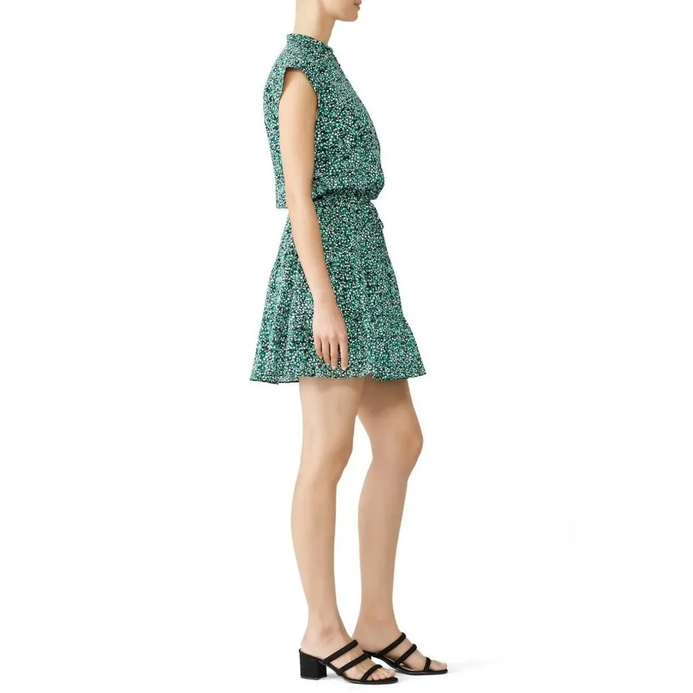 Rebecca Minkoff Green Black‎ Floral Ollie Mini Dress Size XXS - Image 3