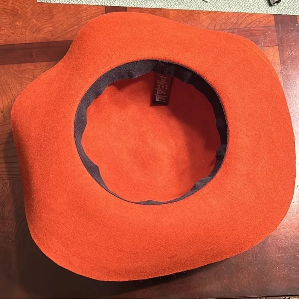 Women’s Wool Orange Rust 100% Wool Hat(One Size) Orange - Image 3