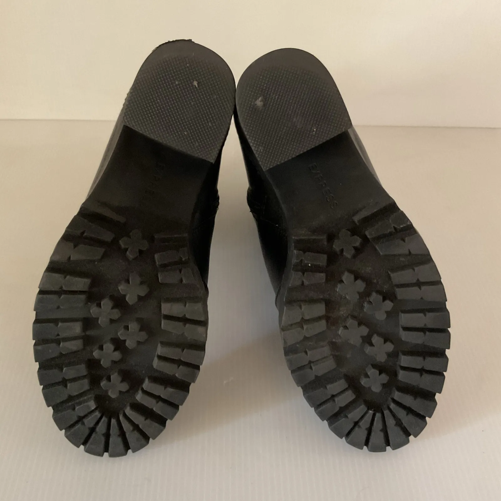 Express Faux Fur Trimmed Black Chunky Heeled Combat Platform Boots Sz 7 - Image 8