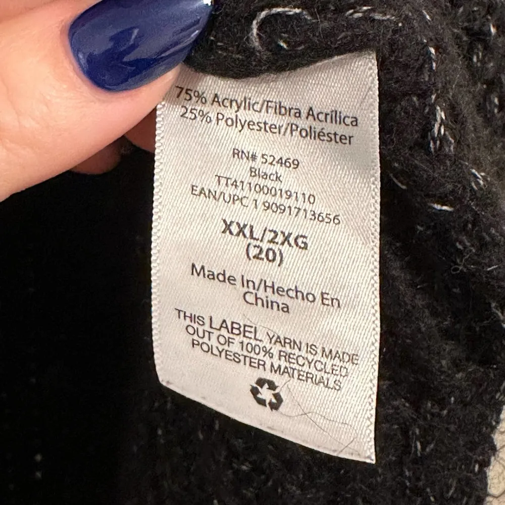 Time and Tru Women's Textured Cowl Neck Sweater in Black Size XXL - Image 6