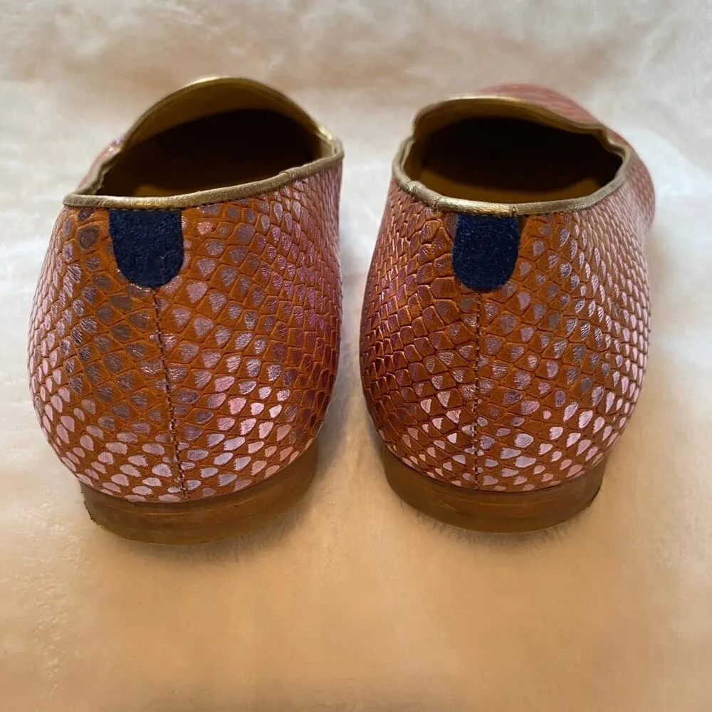 Chatelles Paris Slippers Flats Loafers Shoes EU 40 Pink Rose Gold Snakeskin EUC Size 9 - Image 8