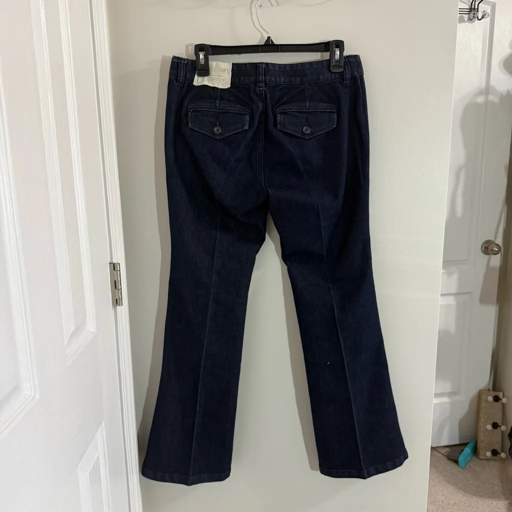 Ann Taylor Loft Modern Flare Jeans in Deep Indigo Size 6P with 29” inseam - Image 5