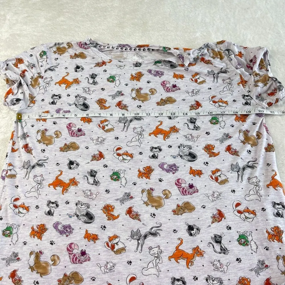 Disney Shirt Top and Pants Womens S White Gray Relaxed Sleepwear Aristocats RARE - Image 12