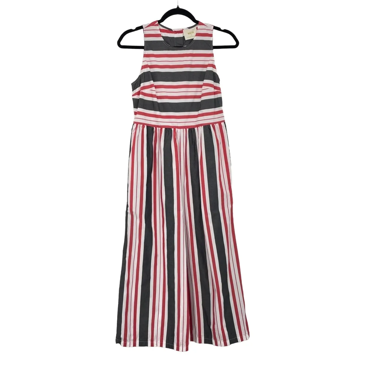 Maeve By Anthropologie Women's Striped Back Button Wide-Leg‎ Jumpsuit Size XS - Image 2