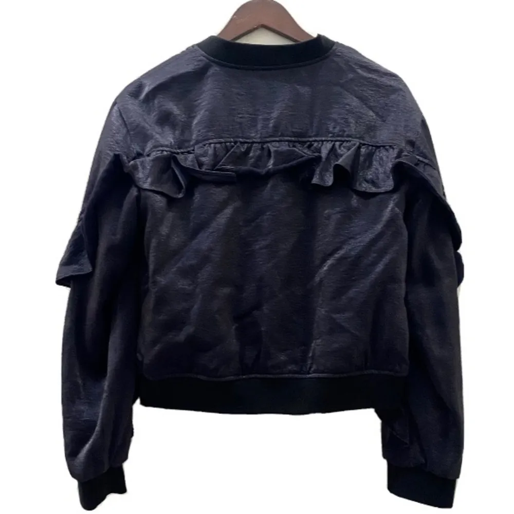 Guess Black “Biella” Ruffled Bomber Jacket L - Image 7