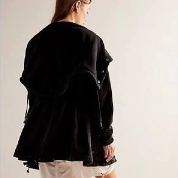 Free People Surplus Future Parka Jacket Size S Black Grunge Gorpcore - Image 2