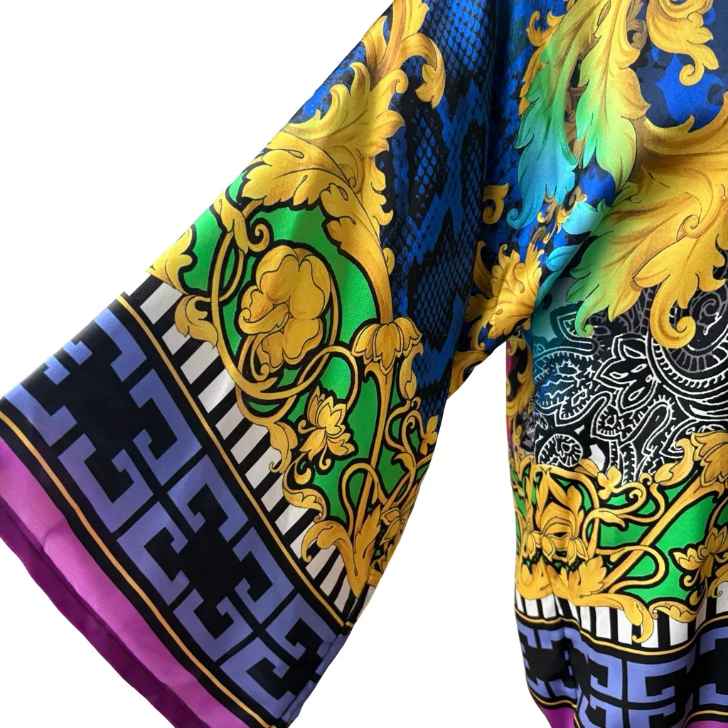 NWT, Sauvage Swim Silk Kimono, One Size Blue Size undefined - Image 9