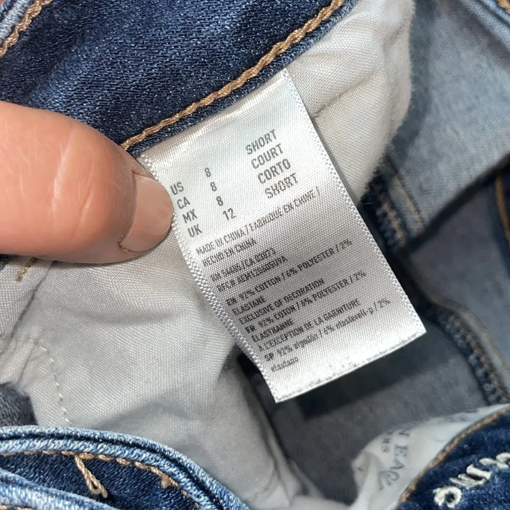 American Eagle outfitters super stretch X jeans high rise jeggings 8 distressed​ - Image 9