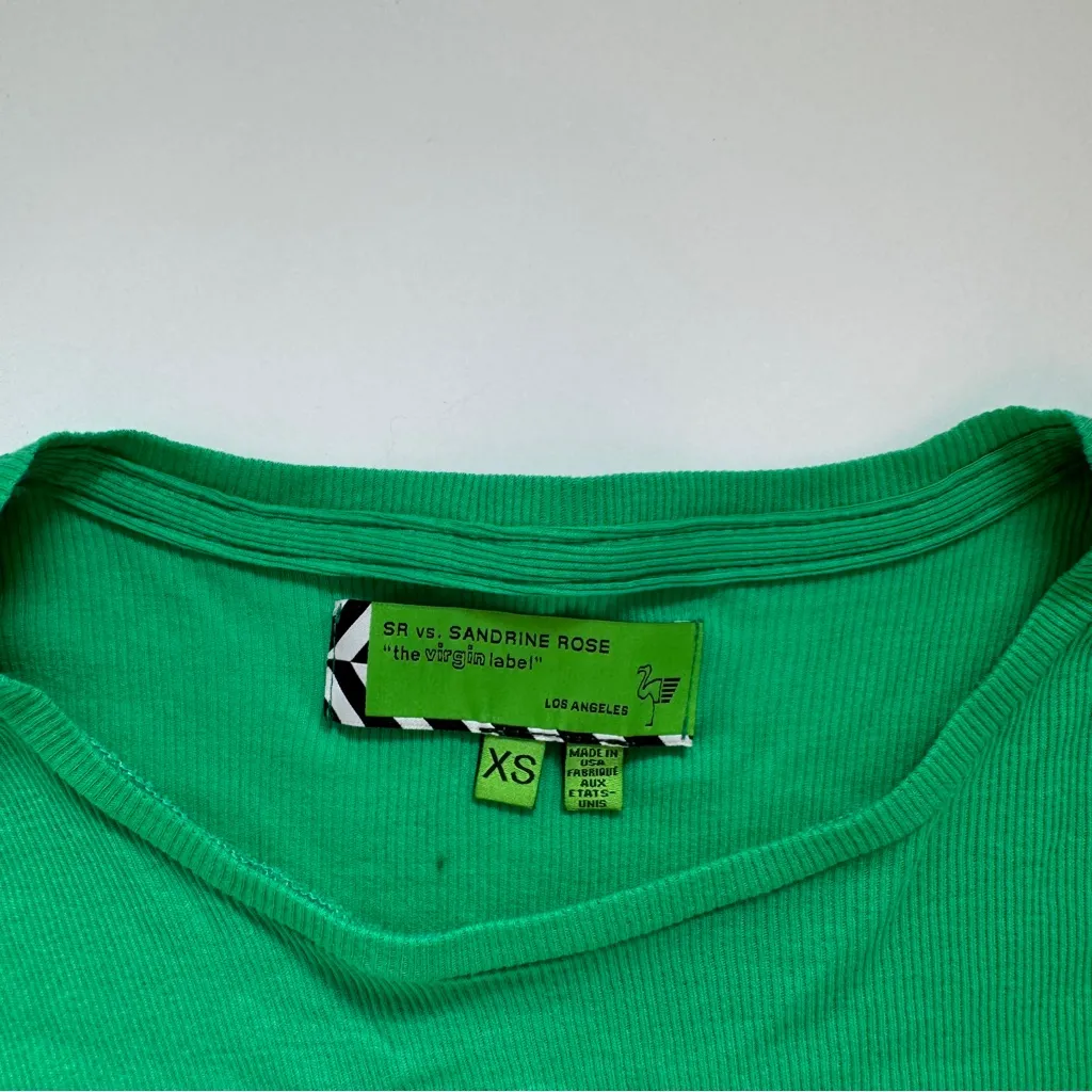 Sandrine Rose Green Short Sleeve Scoop Neck T - Image 3