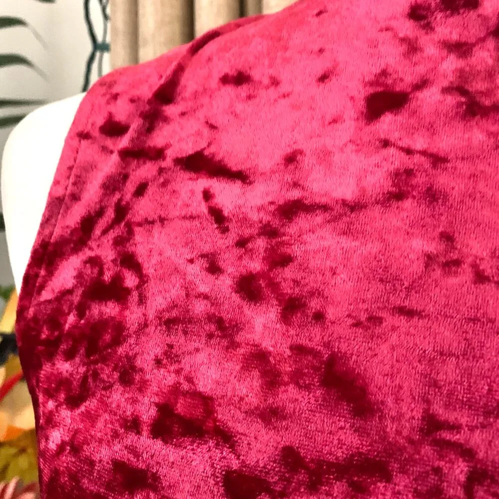 Modcloth Pure Luxe Sleeveless Crushed Velvet Velour Mini Swing Dress in Red - Image 8