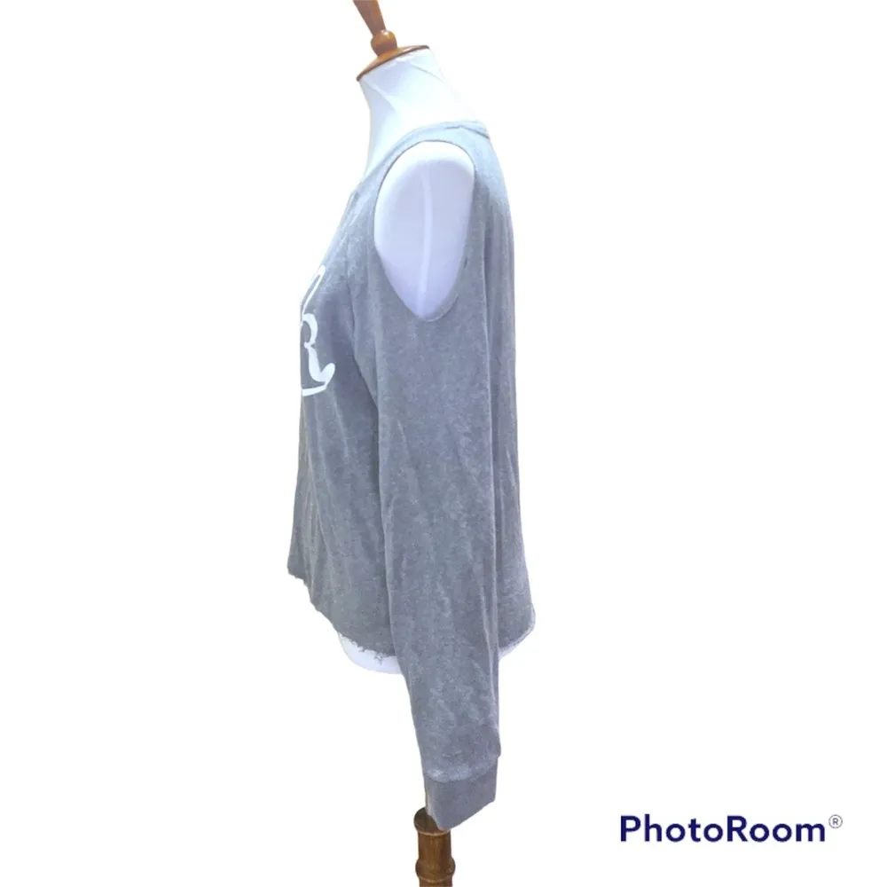 PINK Victoria’s Secret gray cold shoulder sweatshirt size S - Image 3