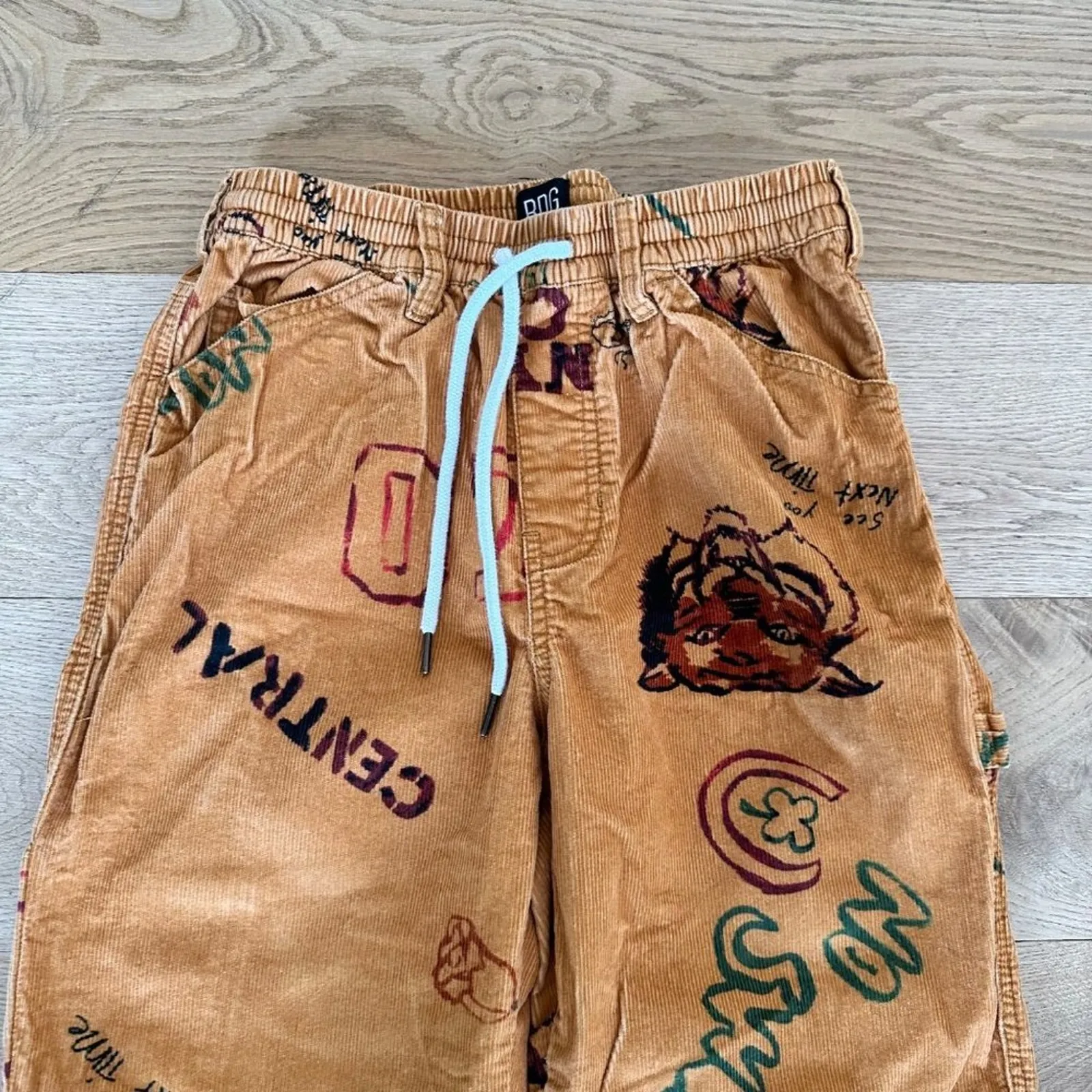 BDG - Mens Doodle Corduroy Painter Pants in Yellow Mustard - Image 2