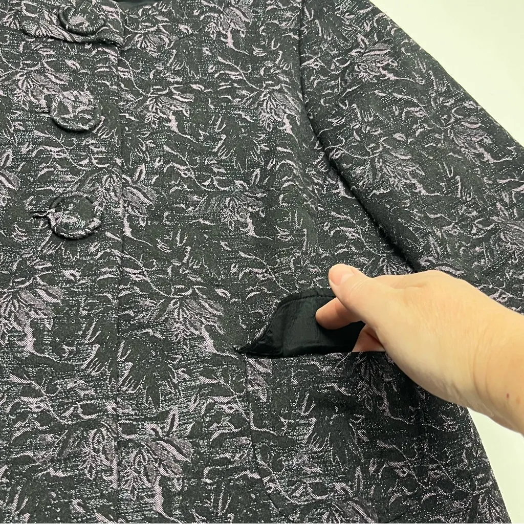 Ali Miles Black Metallic Purple Jacket‎ Womens Size Small Office Preppy Mature - Image 4