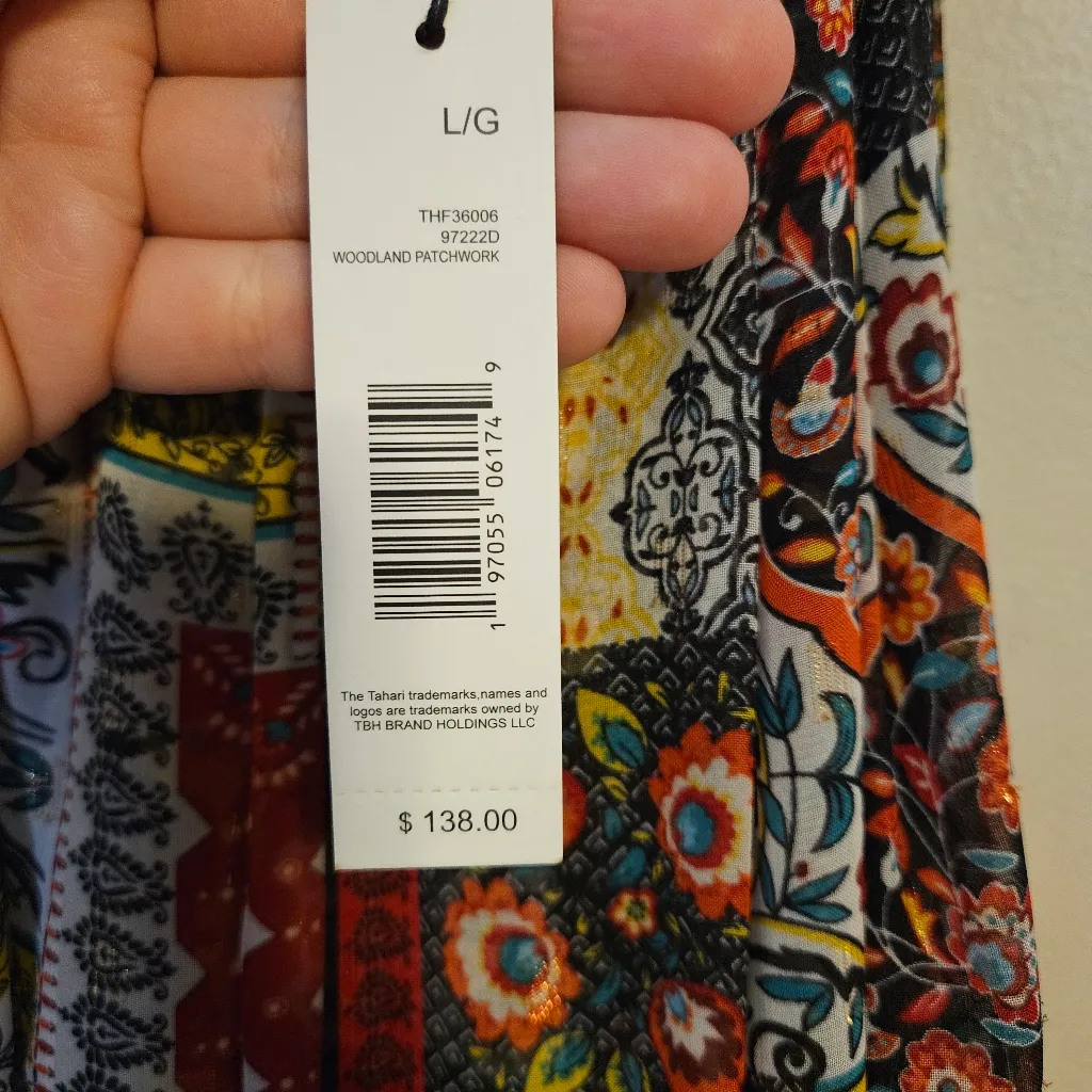 T Tahari Halter-Neck Chain Maxi Dress Women's Bohemian Woodland Patchwork Print - Image 12