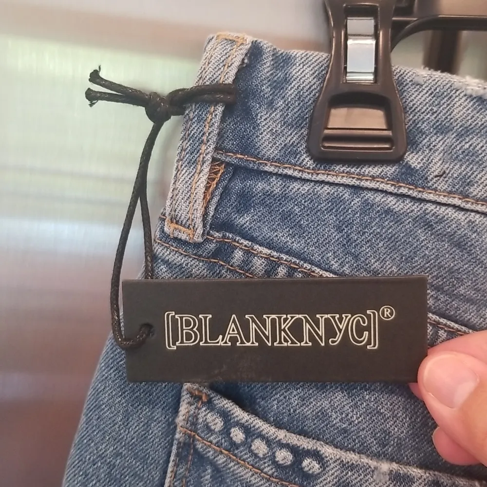 💕BLANKNYC💕 The Barrow High Waist Cutoff Denim Shorts Fare Warning Blue 27 NWT - Image 12