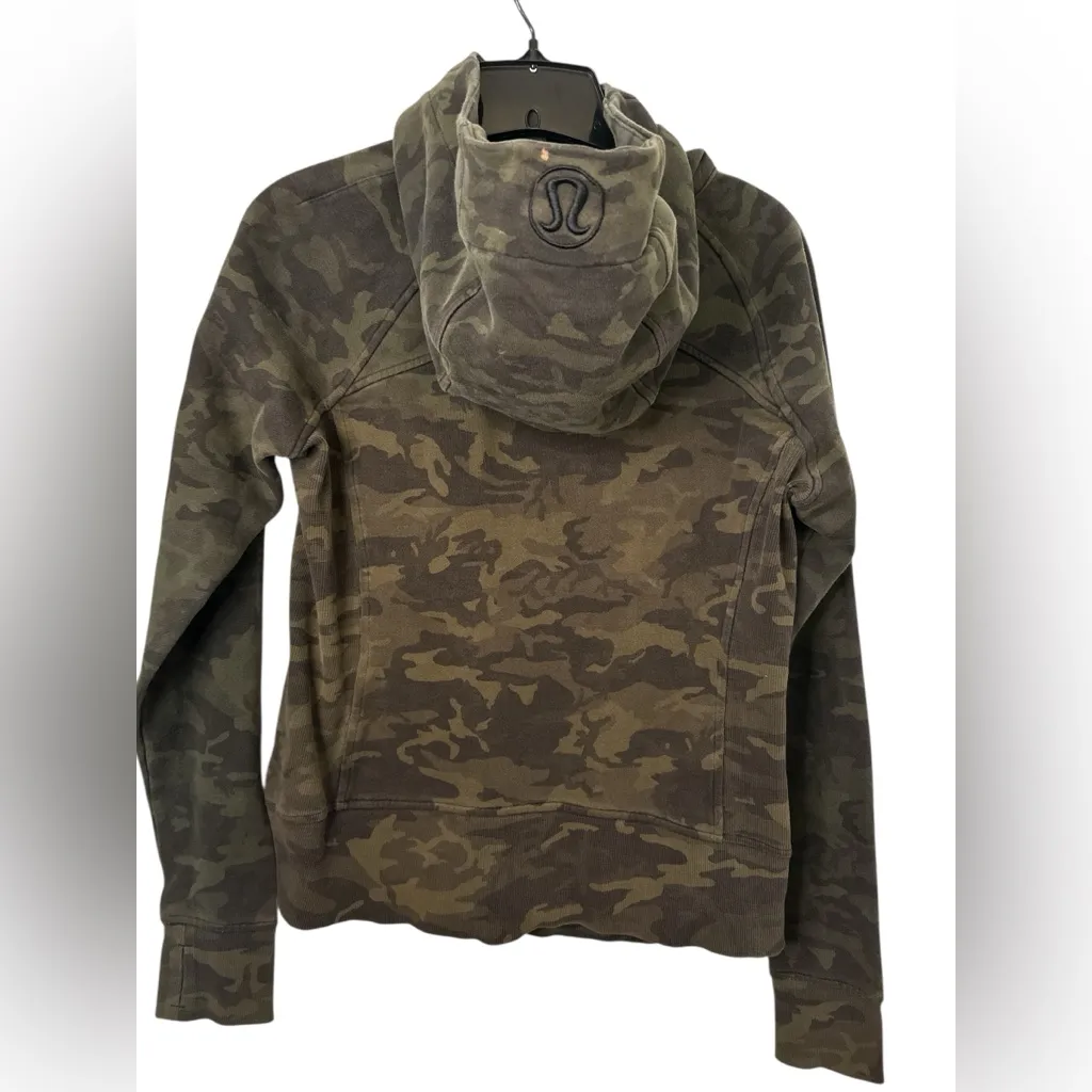 Lululemon Scuba Hoodie Womens 8 Camo Cotton Fleece Heritage Full Zip Camouflage - Image 2
