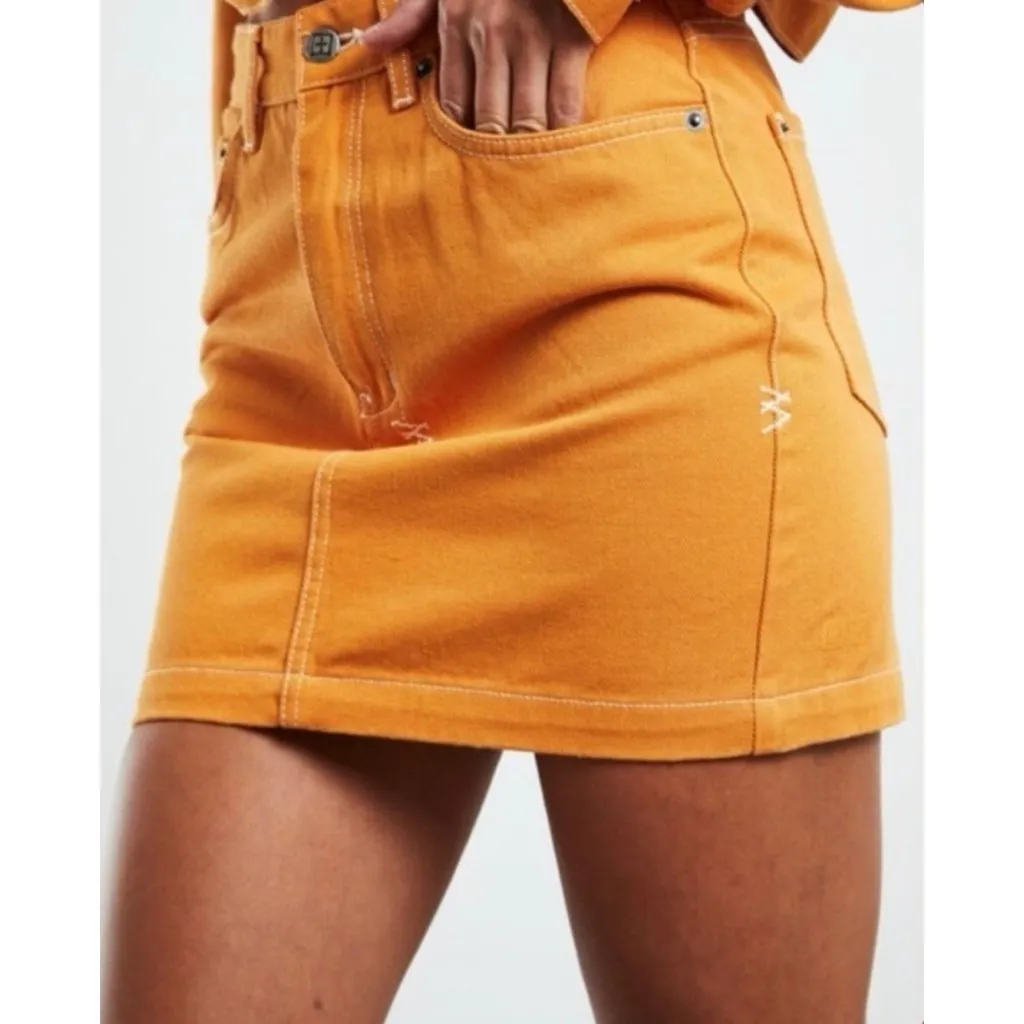 NWT Ksubi Womens‎ Super x Mini Flame Skirt in Orange Skater Grunge Size 26 - Image 2