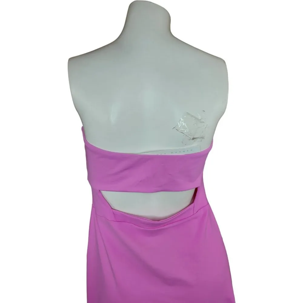 NWT Susana Monaco Womens XL Pink Rouge Sleeveless A-Line Midi Dress Keyhole Back - Image 58