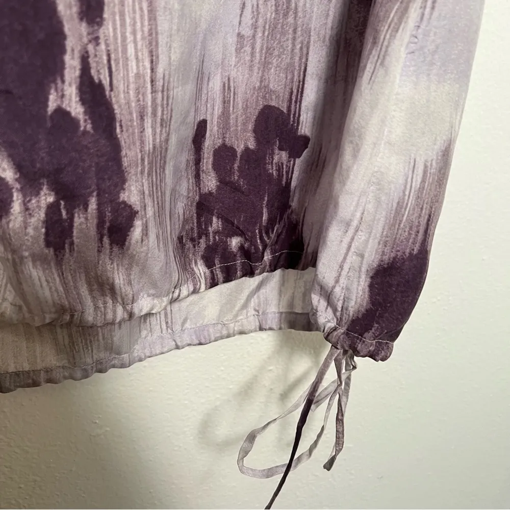 Banana Republic Sleeveless Blouse Purple Floral Ruffle - Image 8