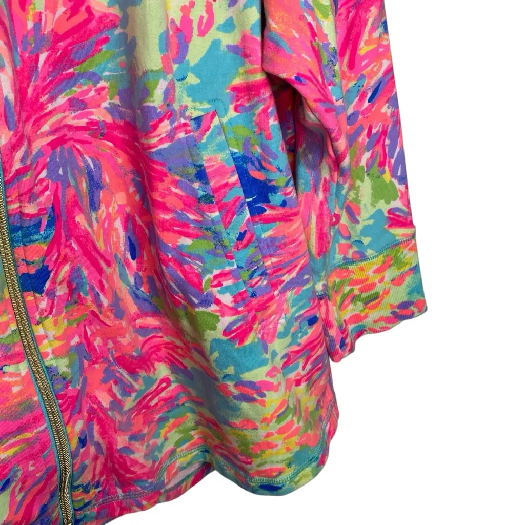 Lilly Pulitzer DeeDee Swing Jacket Palm Beach Coral size XL Pink Blue - Image 4