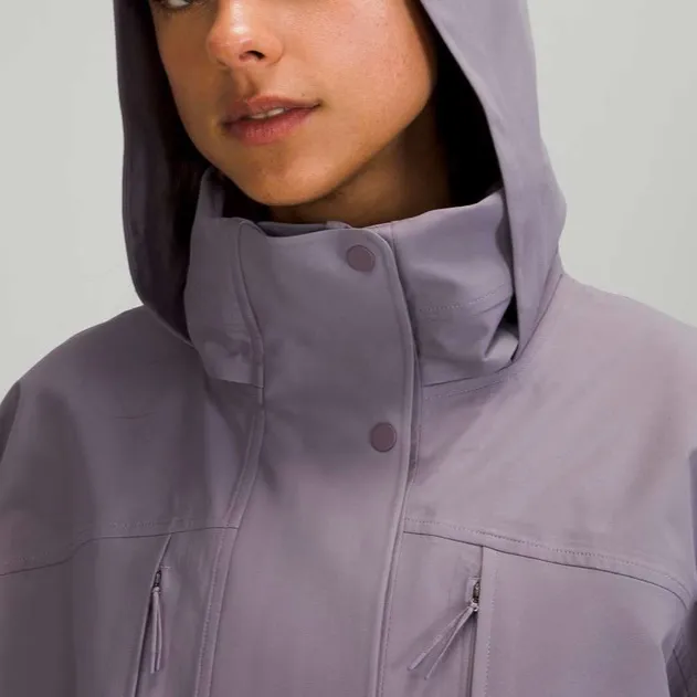 Lululemon StretchSeal Relaxed-Fit Long Raincoat Jacket Dusky Lavender NWOT Sz 6 - Image 5