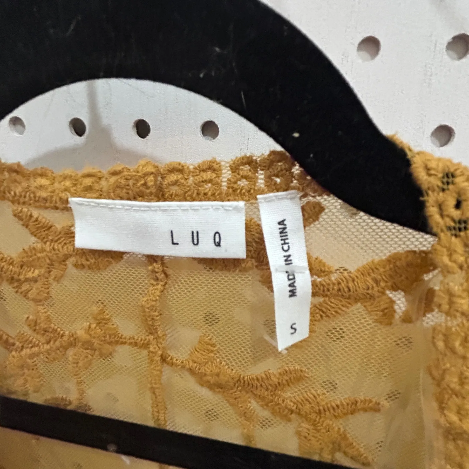 LUQ Women's Mustard Yellow Lace Kimono Cardigan Short Sleeve Open Front - Image 5