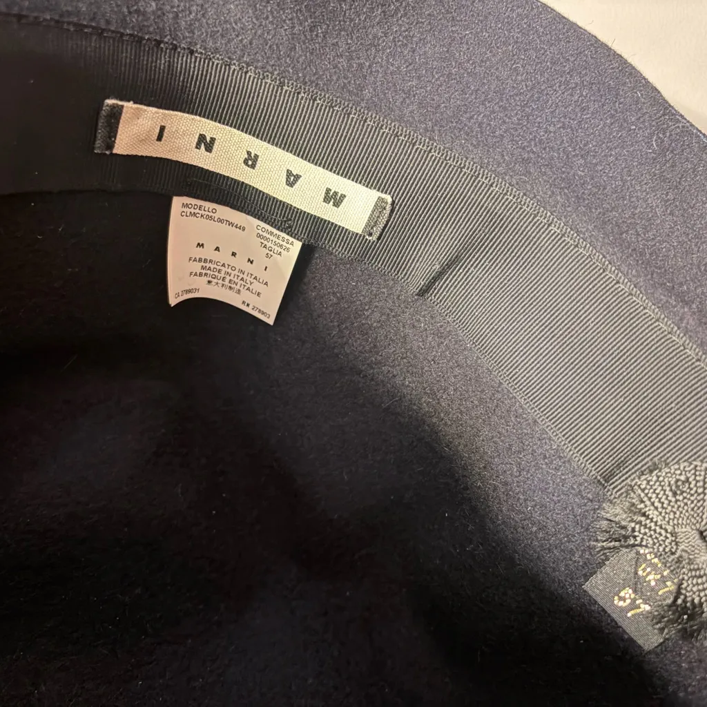 Marni wool navy blue Bucket Hat - Image 7