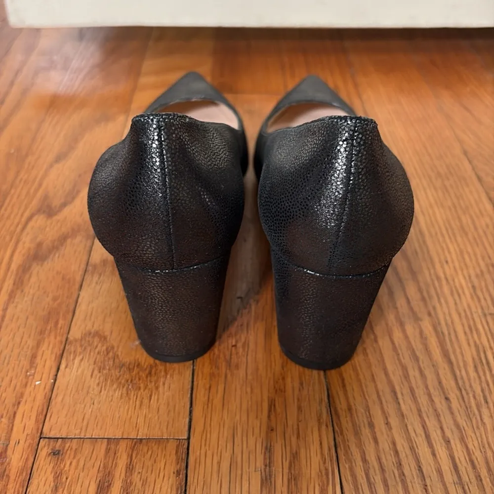 Jon Josef Block Heel‎ Pointed Toe Leather Heels Black size 6 textured - Image 6