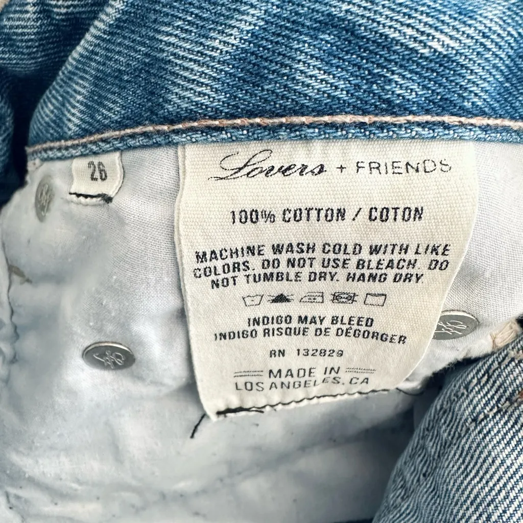 Lovers + Friends Denim Jean Cut Off Distressed Shorts Size 26 - Image 10