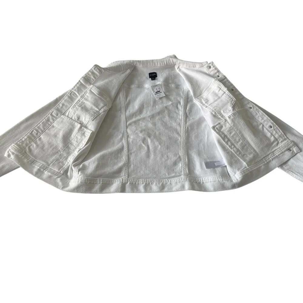 J.Crew Factory Classic White Jean Jacket Size Medium - Image 6