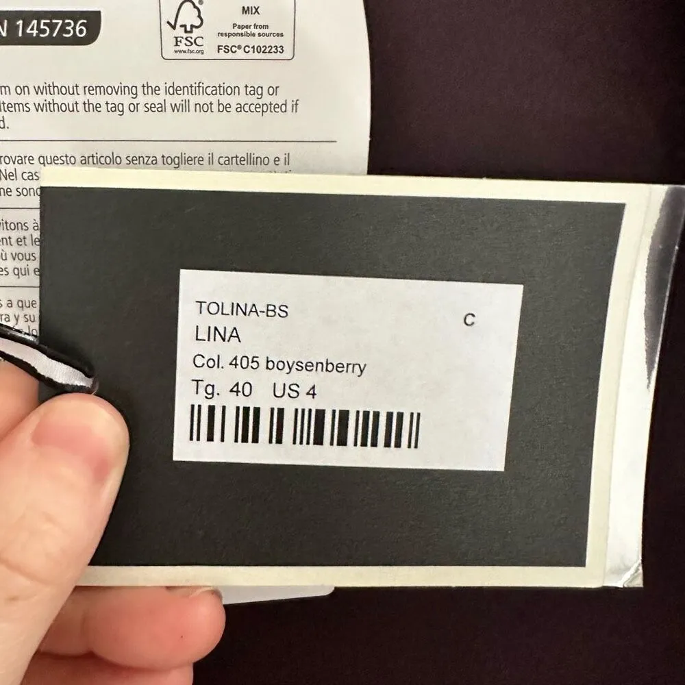 Chiara Boni Women’s 4 Boysenberry Lina Puff Sleeve Keyhole Blouse New NWT - Image 2