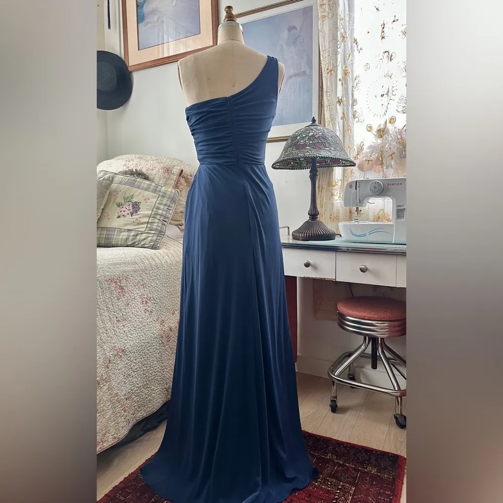 Dove and Dahlia by Weddington Way Blue Formal One Shoulder Dress - Image 4