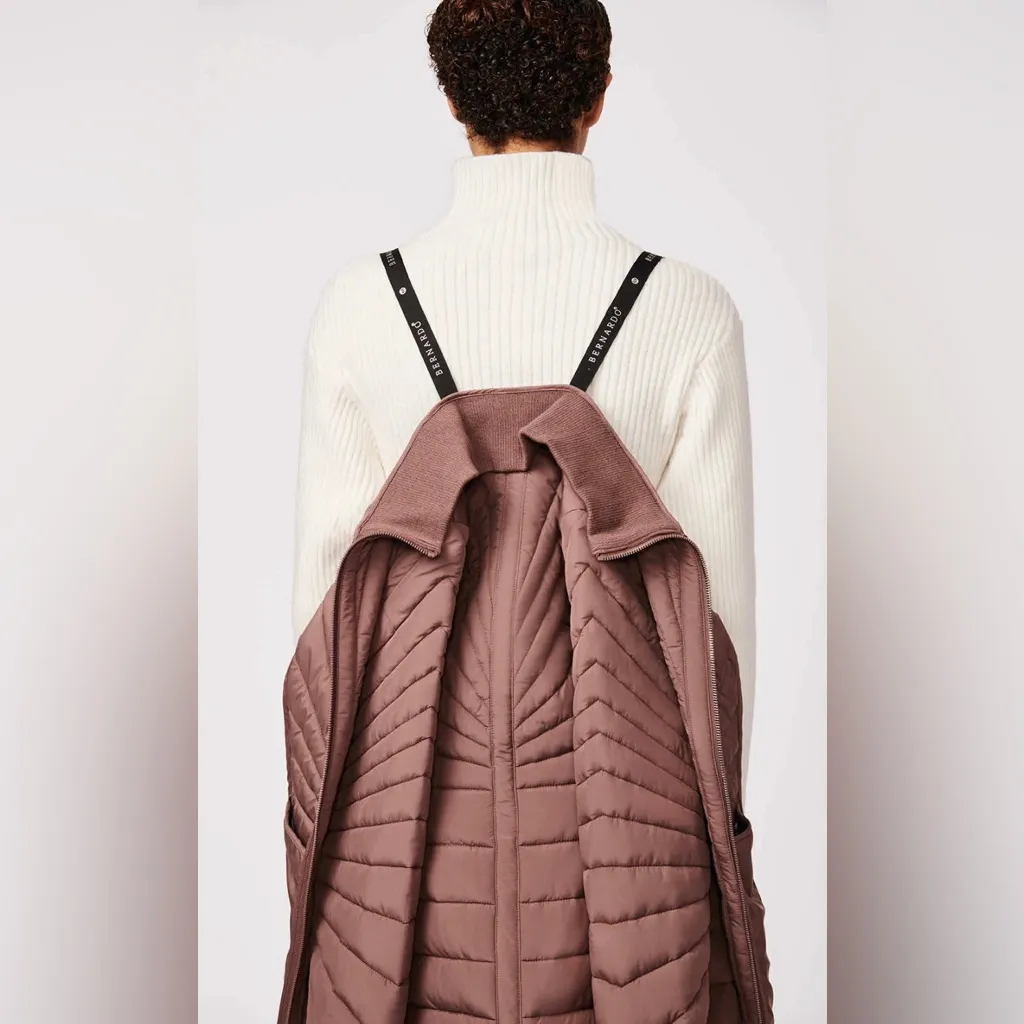 Bernardo  Sleek Rays Puffer Jacket Large Peppercorn - Image 4