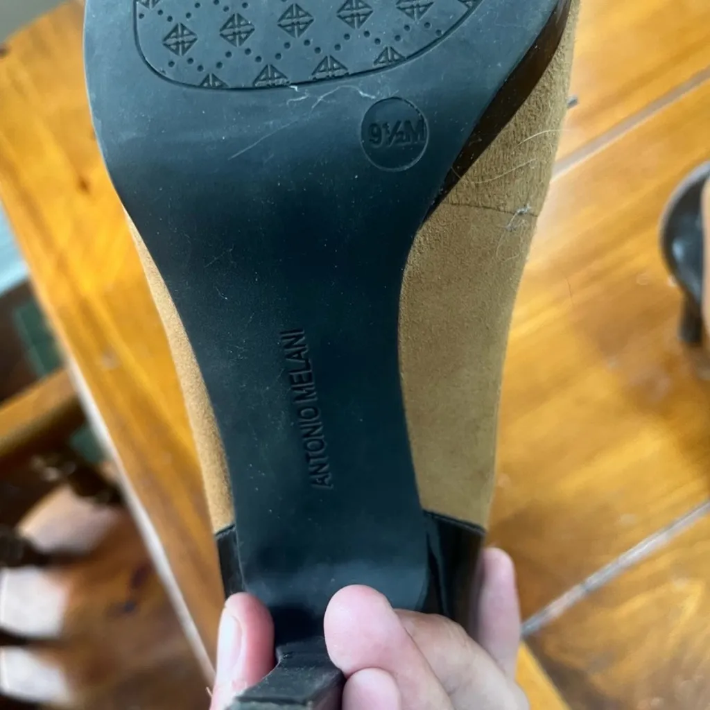 ANTONIO MELANI Black and Brown Elegant Lace-Up Heels - Image 6