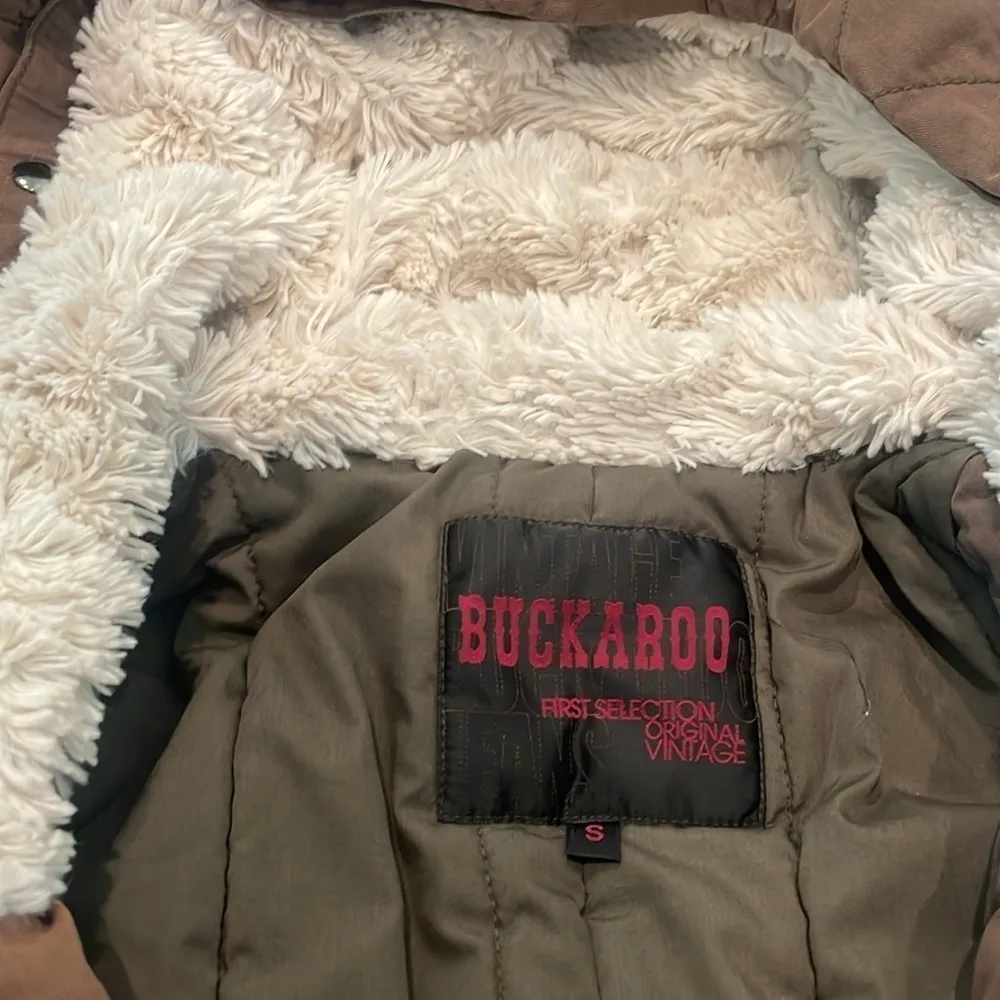 Buckaroo Jeans dark khaki parka size small Brown - Image 2