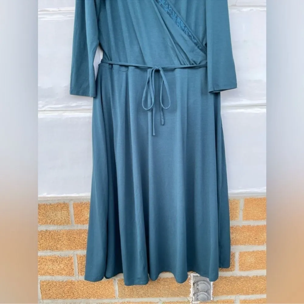 LONG TALL SALLY LACE INSERT TEAL
DRESS SIZE 14 Blue - Image 3