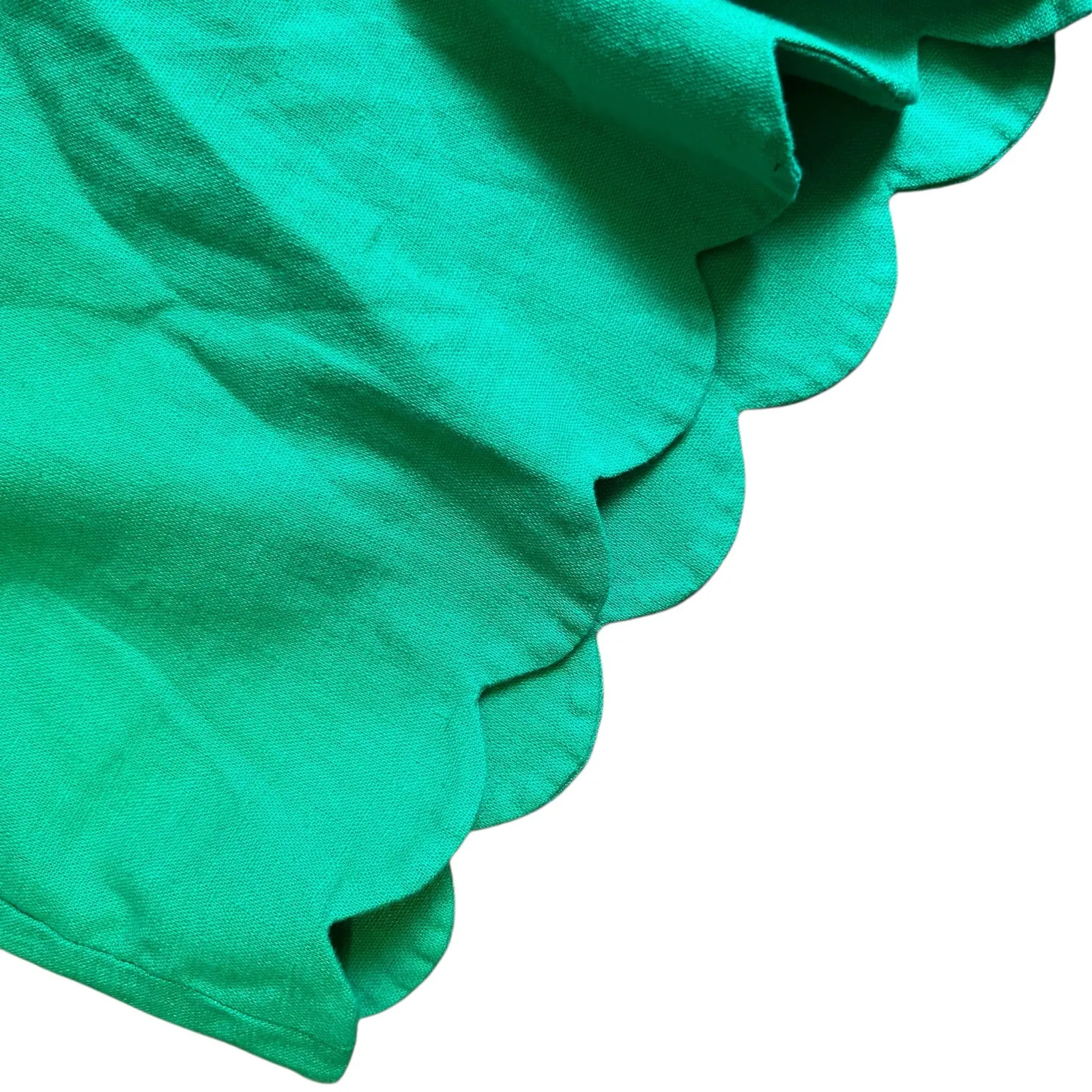 J. Crew Linen Blend Shorts NWT Womens 12 Bright Green Scalloped Hem Chino Boho - Image 5