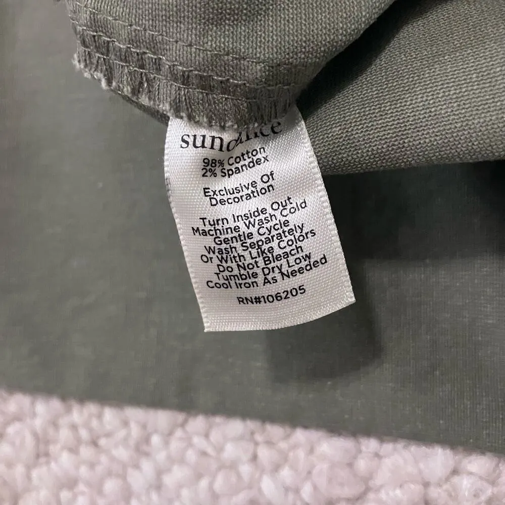 Sundance Pants NWT Sz 2 Garden Hues Green Cropped Scalloped Boho Casual Coastal - Image 6