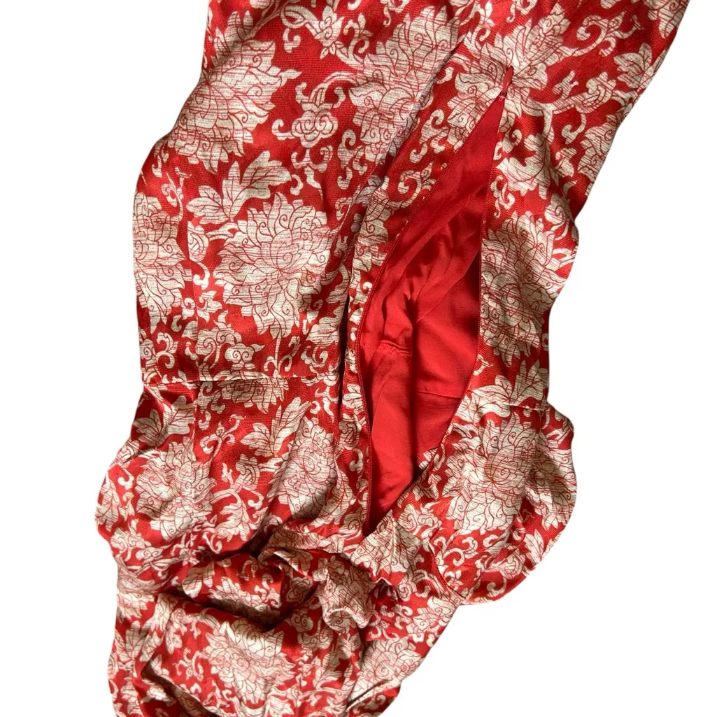 Anthropologie‎ Skylar Surplice Mini Dress red size 6 silk blend - Image 15