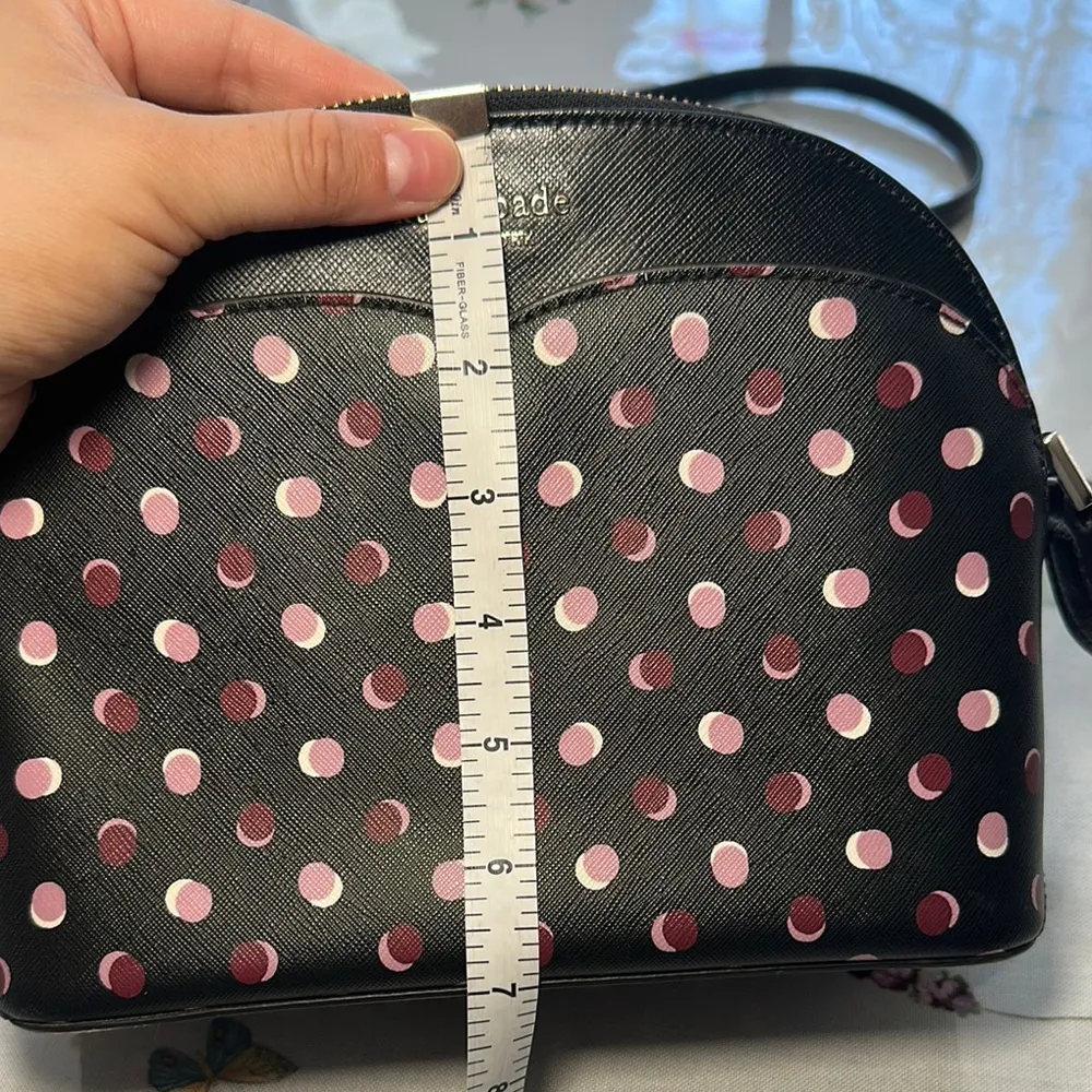 Kate Spade Black Crossbody Bag Payton dome with Pink purple Polka Dots - Image 14