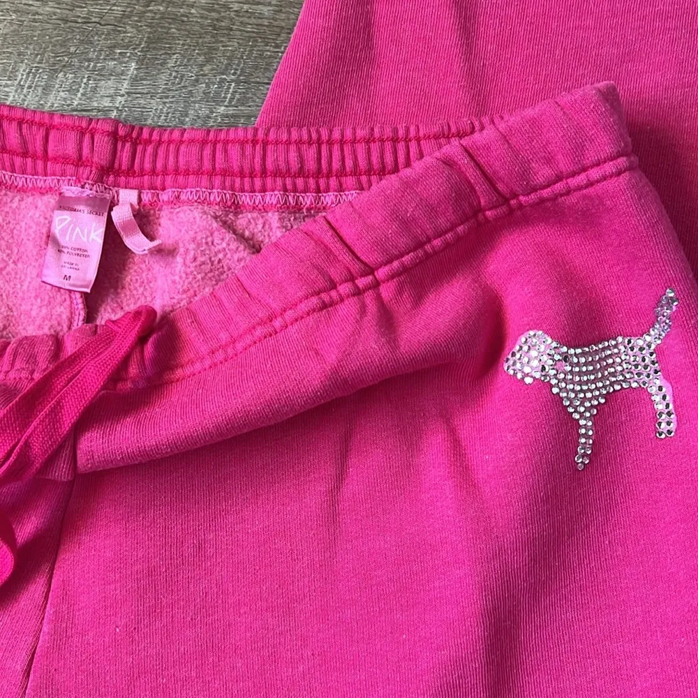 Vintage Pink Victoria’s Secret Jeweled Pink Sweat Pants Size M - Image 7
