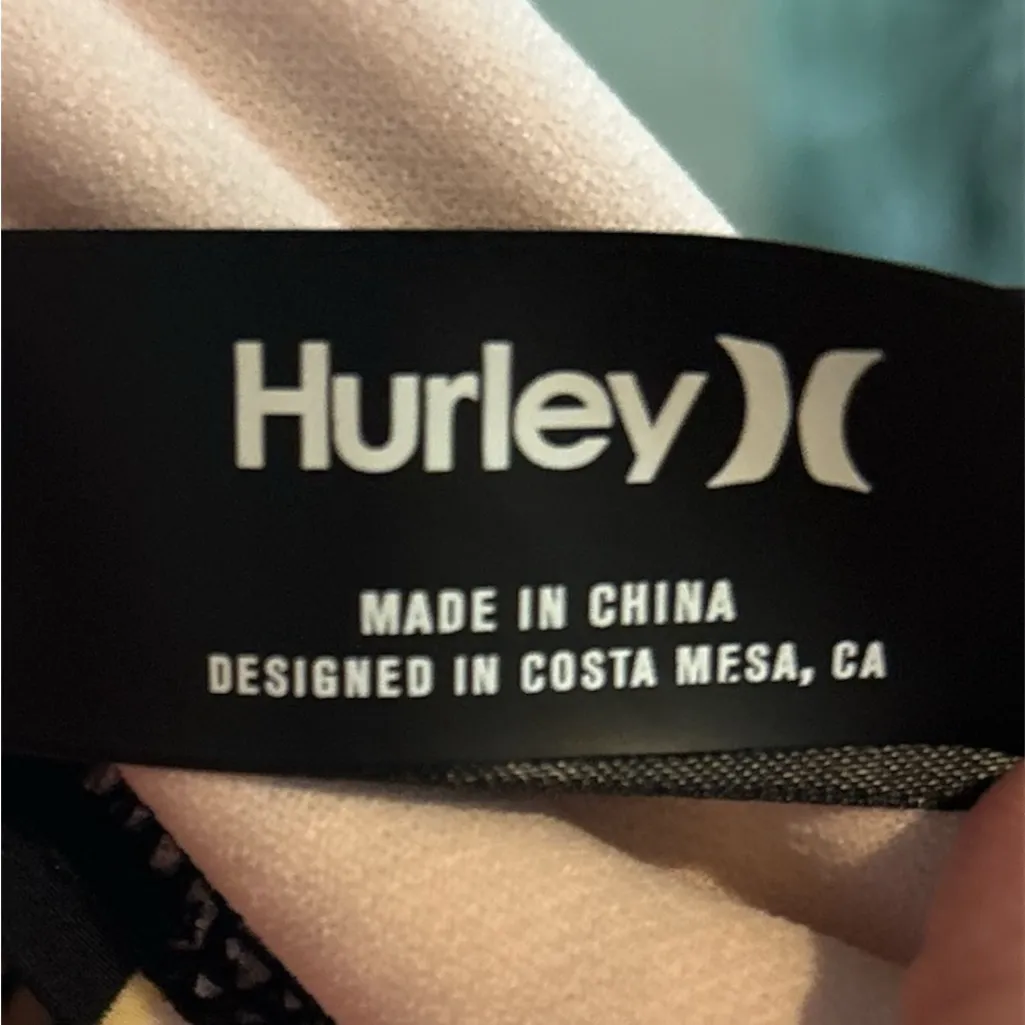 Hurley Floral One Piece - Black, Yellow, Green with cut out back side design - Image 3