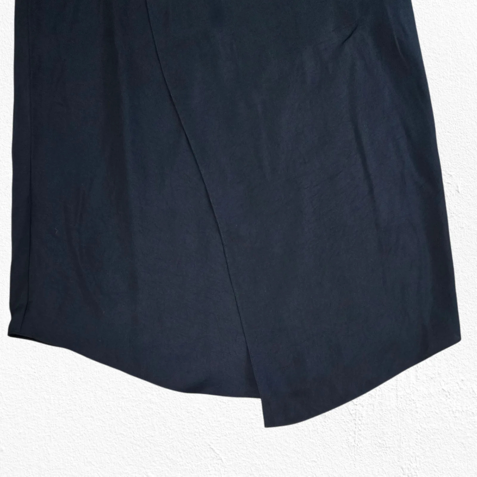 Vince Black Asymmetric Drape Office Wear Chic Minimalist Midi Skirt Size 2 - Image 3