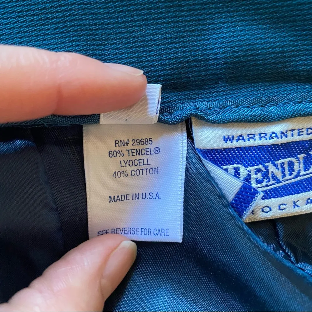 Vintage  Turquoise Pencil Skirt EVC - with pockets! Size 10 - Image 9