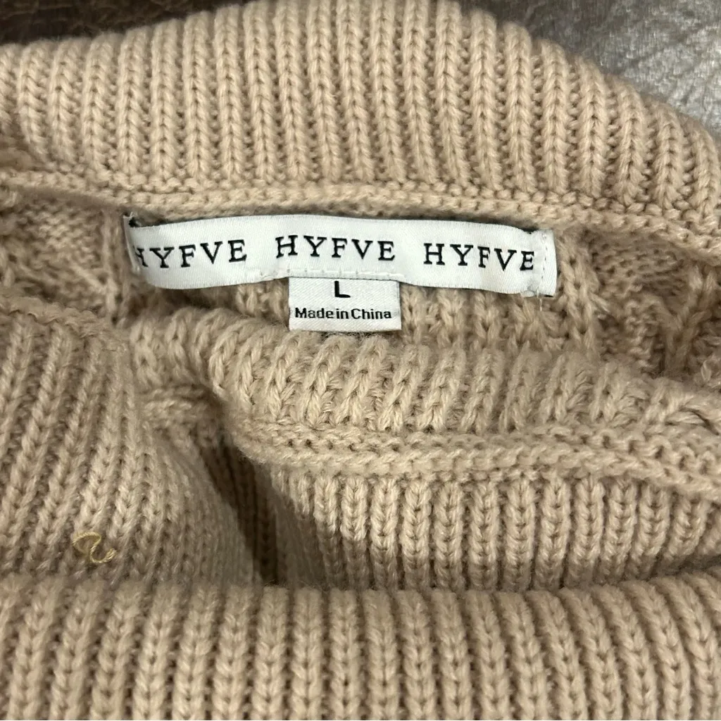 HYFVE Crop Knit Turtleneck Sweater with Arm Tie Detail - Image 3