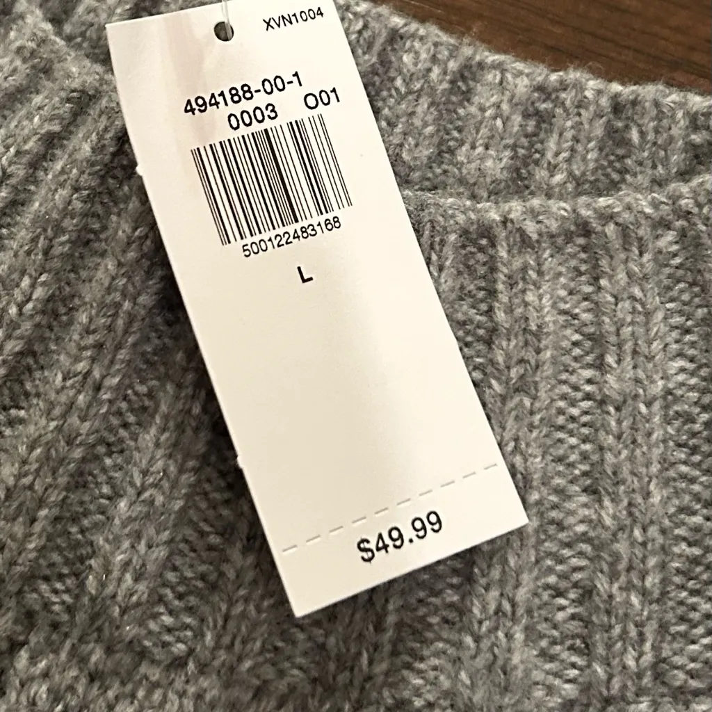 Old Navy SoSoft Cropped Mock-Neck Cable Sweater Medium Grey Size Large NEW - Image 15