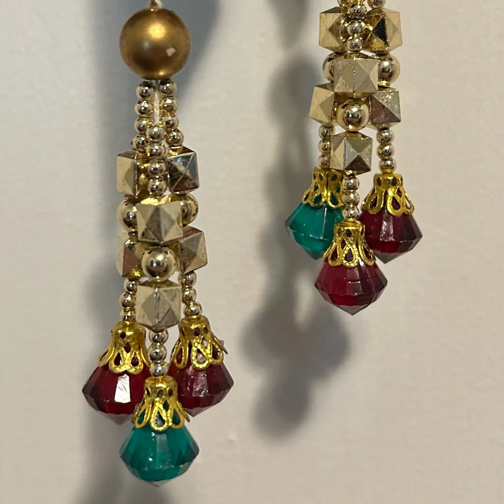 NWT Free Size Junglee Billee Boho Shorts With Belt Tie Beaded Tassels & Pockets Red - Image 5