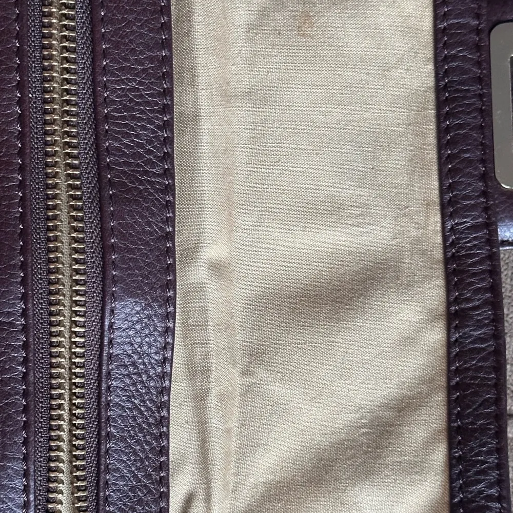 ELLIOTT LUCCA Leather brown Woven Envelope Rectangle Flip Handbag Clutch purse - Image 9