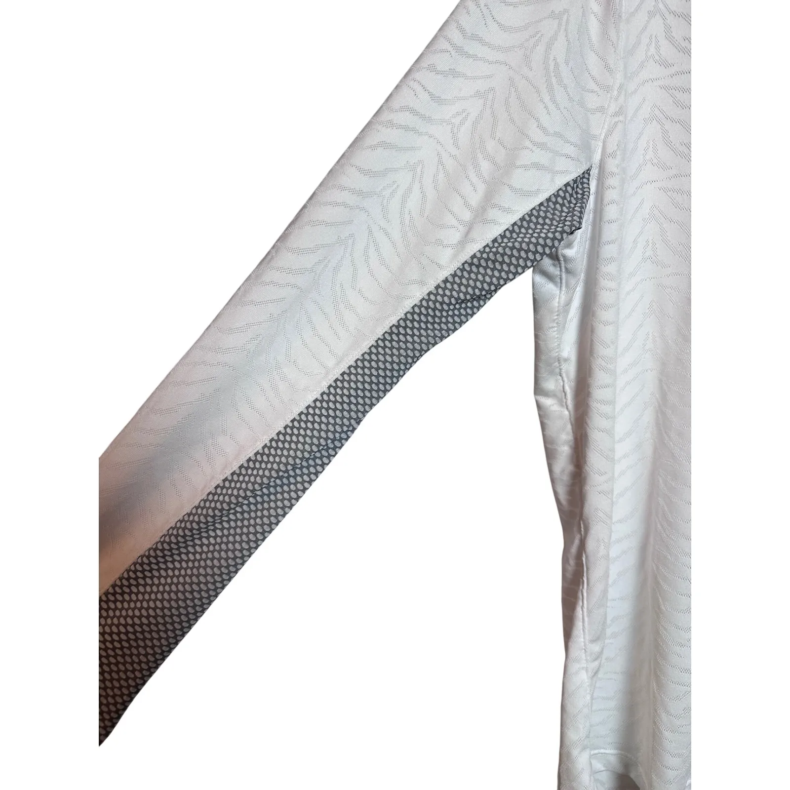 Kerrits Womens White Textured Equestrian Riding Polo Shirt Long Sleeve Preppy XL - Image 5